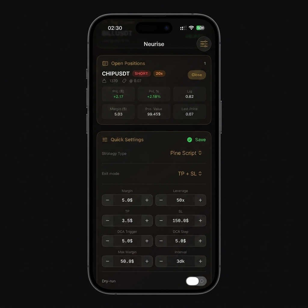 NeuriseRemote - Positions & Settings